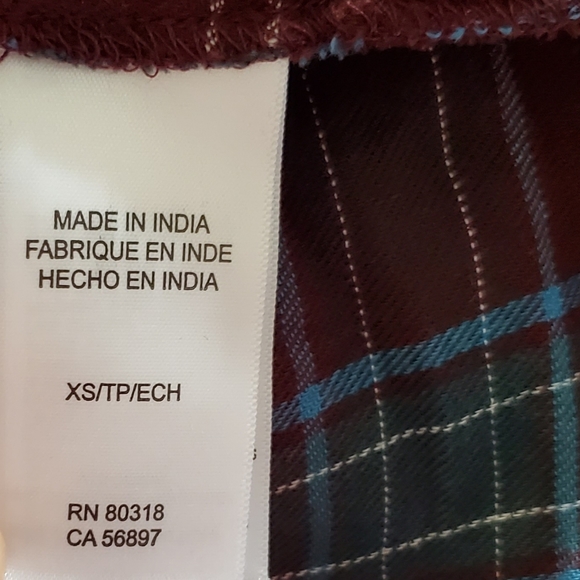 Lucky Brand NWT women's burgendy & greens plaid long sleeve button shirt sz XS - Picture 13 of 14